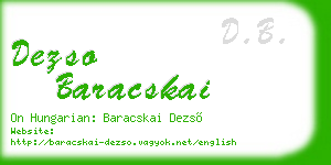 dezso baracskai business card