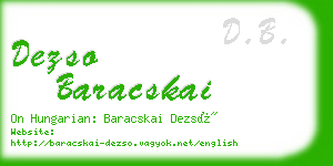 dezso baracskai business card